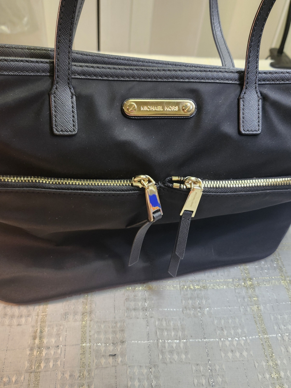Michael Kors Black Tote with Gold Hardware
